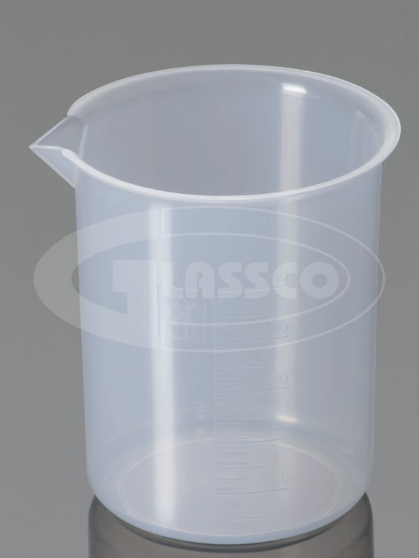 Plastična laboratorijska čaša 2000 ml, poluprovidna, reljefna graduacija, Glassco